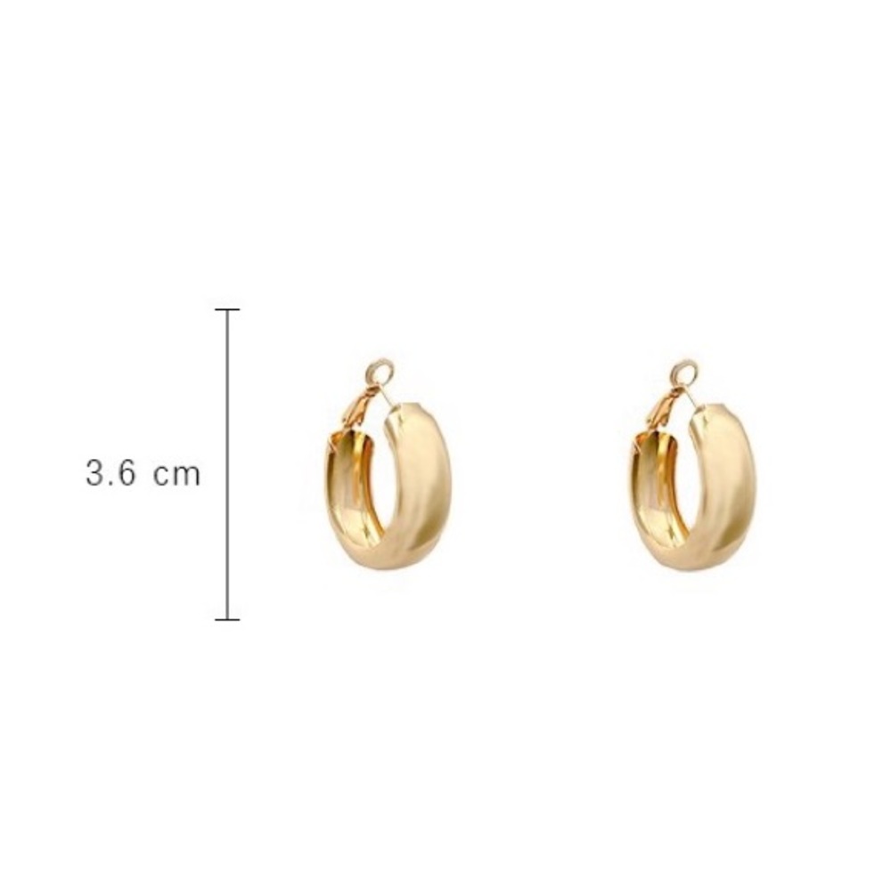 Circular Gold Hoop Earrings - Picture 7 of 8